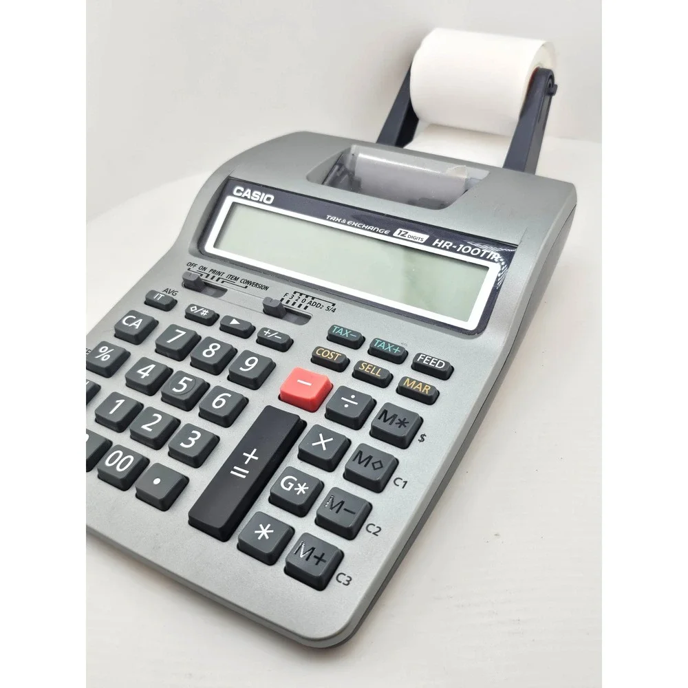 Casio HR-100TM Desktop Printing Business Calculator TESTED NO CORD Tax&Exchange